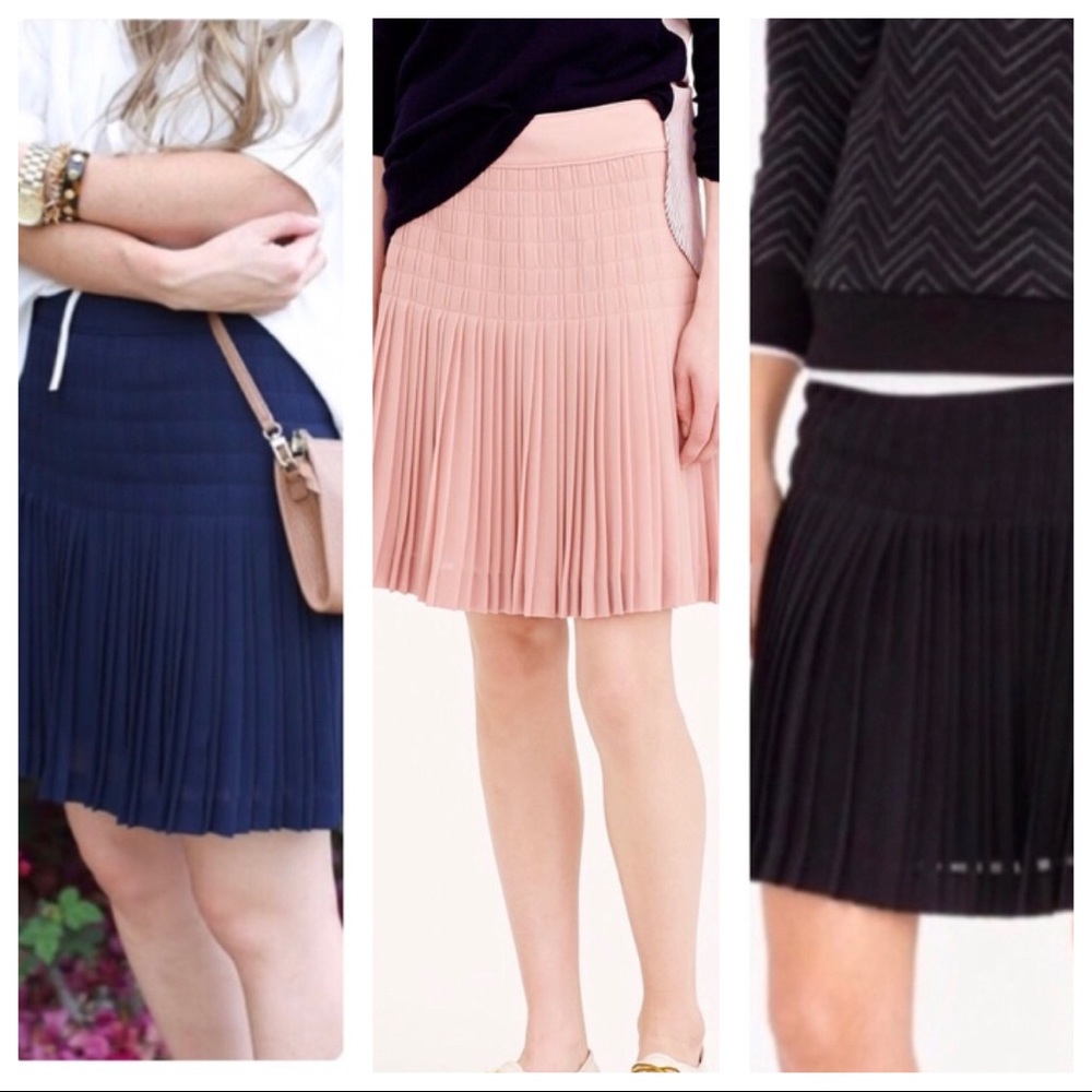 J.Crew Pleated Lattice Skirt in Navy - Picture 1 of 11
